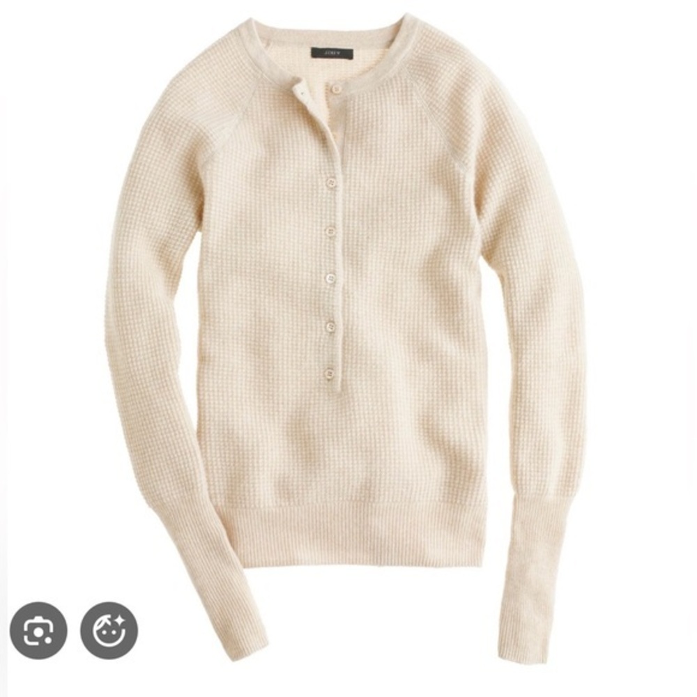 J. Crew Featherweight cashmere waffle henley top and Waffle leggings, sz M, NWF